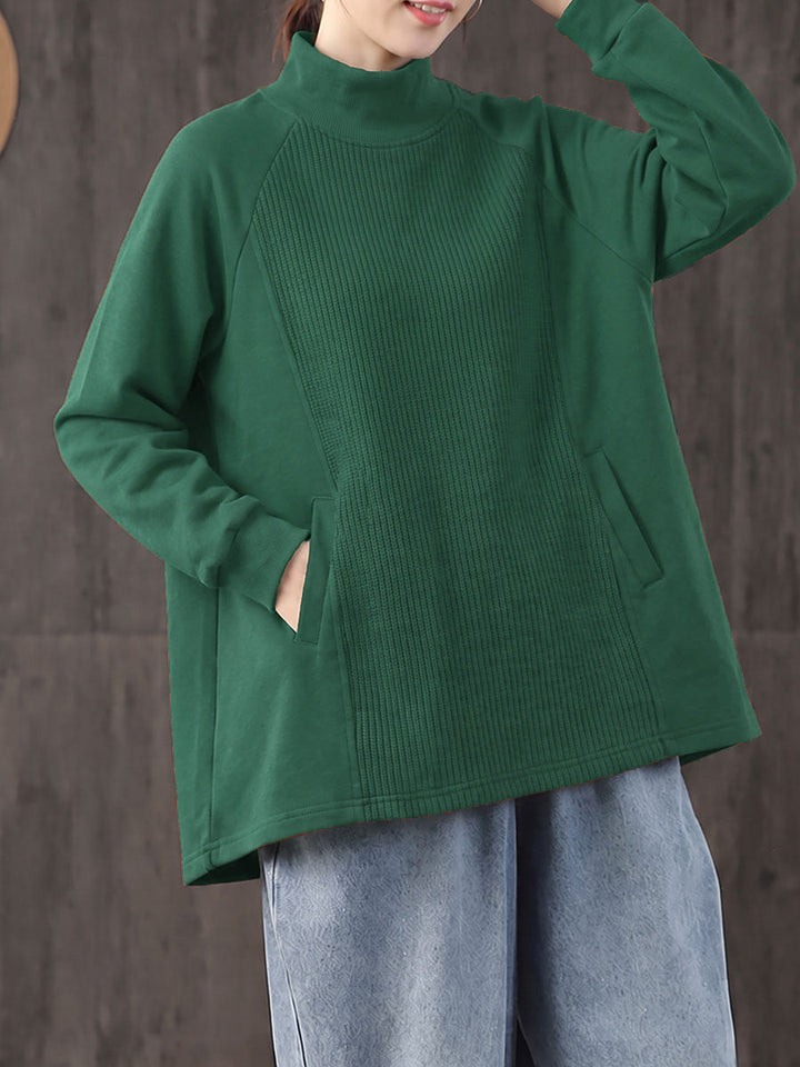Safia – Oversized Bluse Med Høj Hals