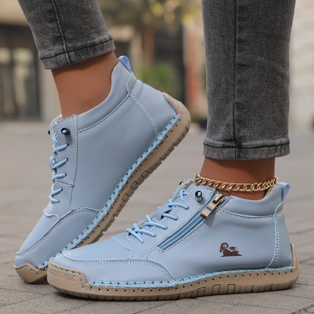 Schreiner – Sneakers Med Snørebånd og Lynlås Samt Kontrastsyninger