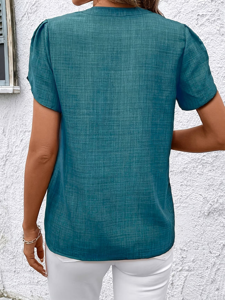 Kacey – T-shirt Med Korte Ærmer Og V-udskæring