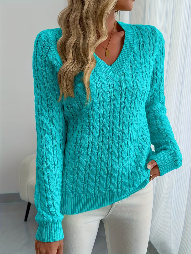 Lenea – Langærmet Sweater I Kabelstrik