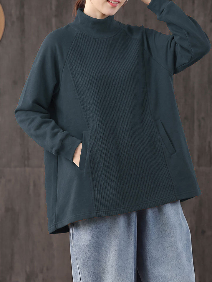 Safia – Oversized Bluse Med Høj Hals