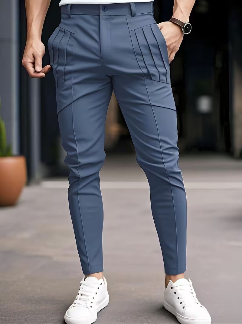 Altmann – Slim Fit Bukser Med Plissering og Lommer