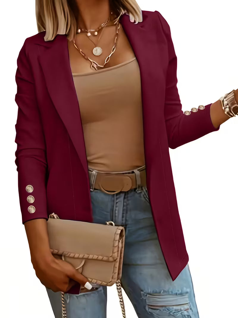 Nikia – Langærmet Blazer Med Dekorative Knapper