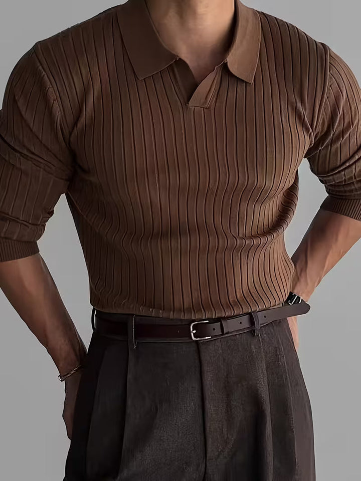 Kaeran – Elegant Polo-Trøje I Ribstrik