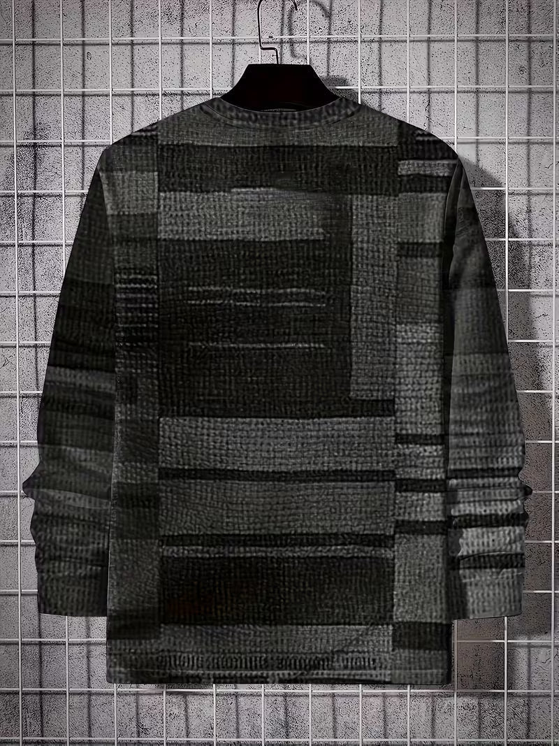 Kellan – Langærmet Skjorte Med Geometrisk Patchwork-Mønster