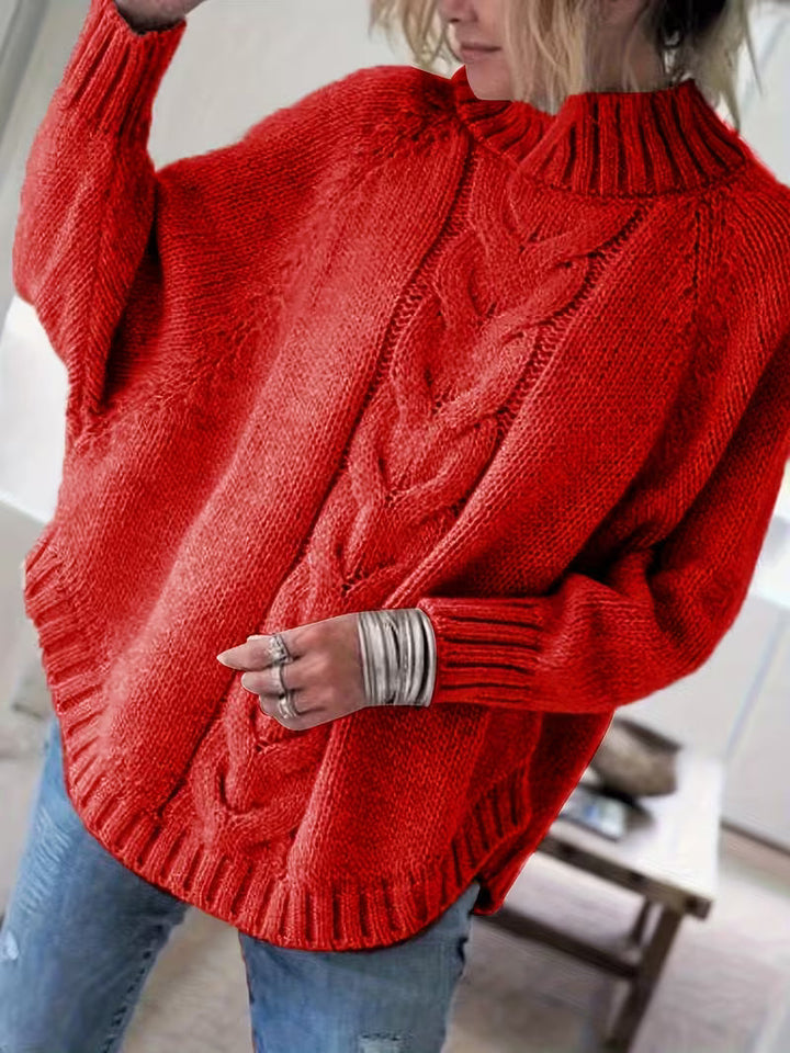 Edeltraut – Rullekravesweater Med Flagermusærmer