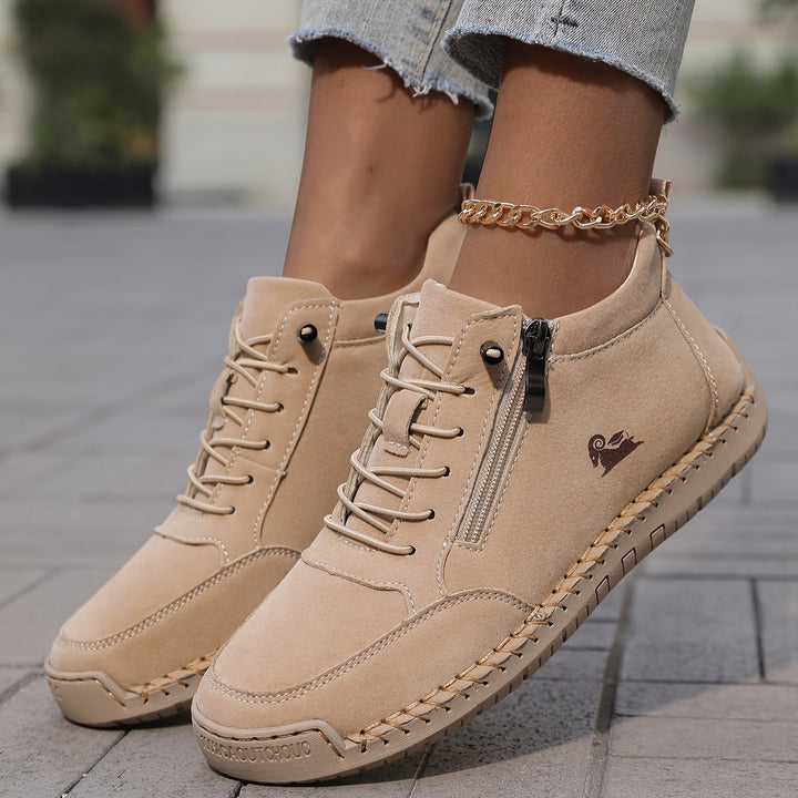 Schreiner – Sneakers Med Snørebånd og Lynlås Samt Kontrastsyninger
