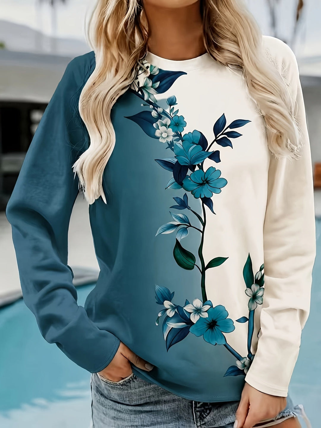 Vanina - Skjorte Med Lange Ærmer Og Blomster Udskriv