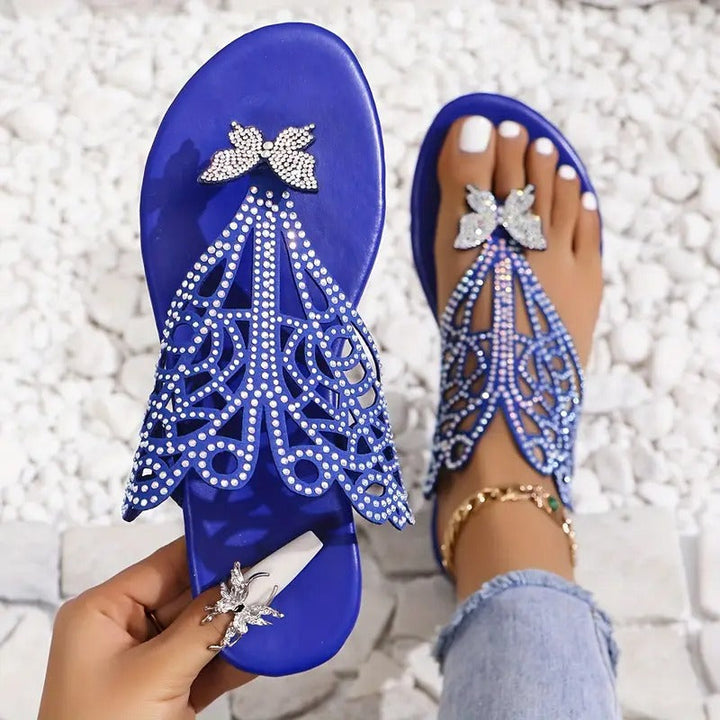 osalia – Stilfuld Lædersandal Med Sommerfuglemotiv