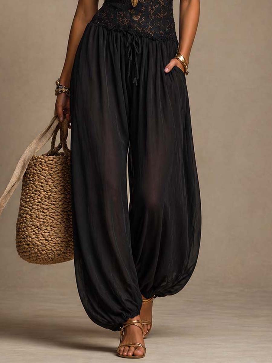 Natya – Vintage-inspireret, Flagrende Jumpsuit I Blonder