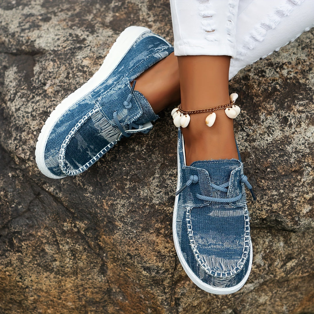 Aigerim - Behagelige Flade Sneakers Med Snørebånd