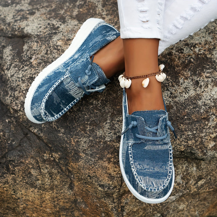 Aigerim - Behagelige Flade Sneakers Med Snørebånd