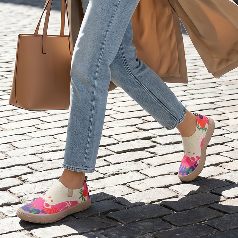 Farhia – Afslappede Slip-on-sko Med Kunstnerisk Print