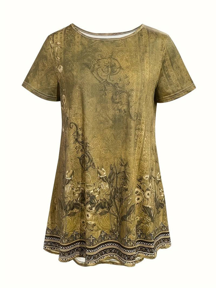 Abhishani – T-Skjorte Med Blomsterprint Og Løs Pasform