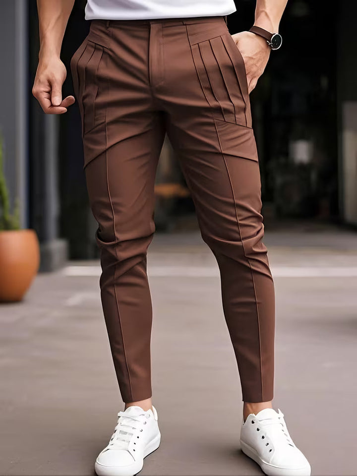 Altmann – Slim Fit Bukser Med Plissering og Lommer
