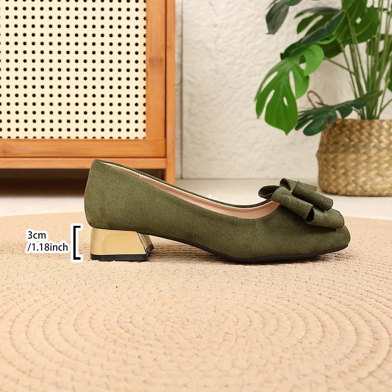 Silvie – Elegante Pumps Med Sløjfe Og Lav Blokhæl