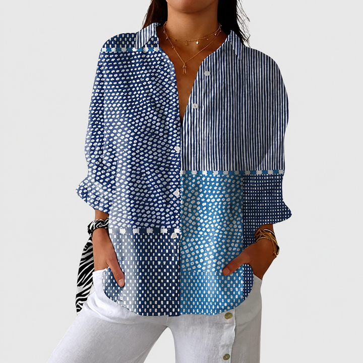 Betrina – Luftig, Farverig Bluse Med Print