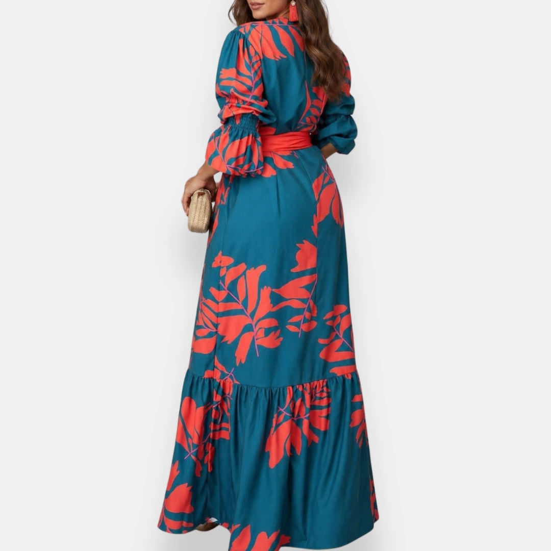 Hacire –  Maxikjole Med Tropisk Blomsterprint