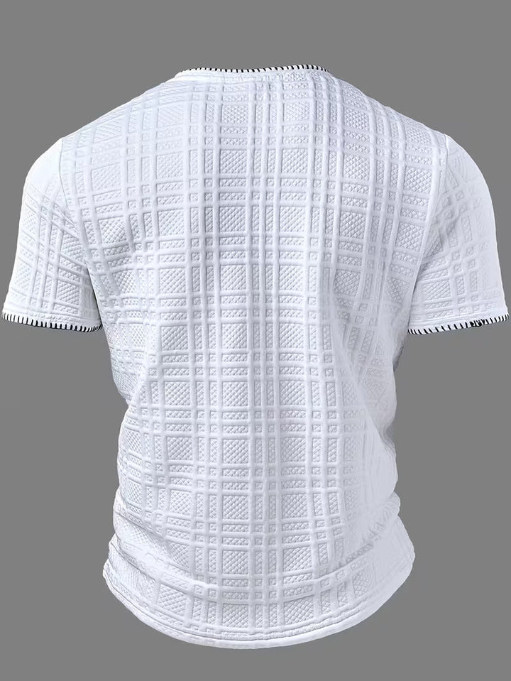 Layton – Henley-T-shirt med korte ærmer og struktureret overflade