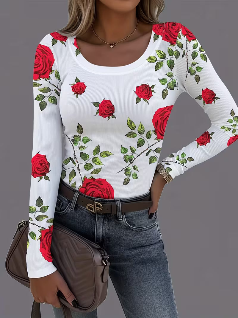 Rabiye – Bluse Med Firkantet Halsudskæring Og Blomsterprint