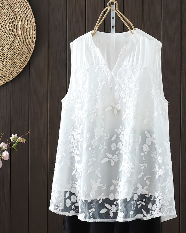 Shilika – Ærmeløs Tanktop Med Blomstermønster
