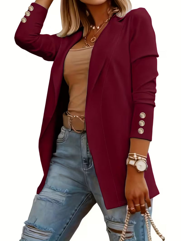 Nikia – Langærmet Blazer Med Dekorative Knapper