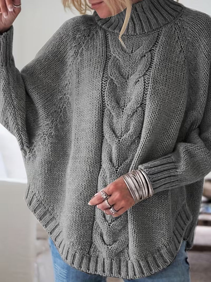 Edeltraut – Rullekravesweater Med Flagermusærmer