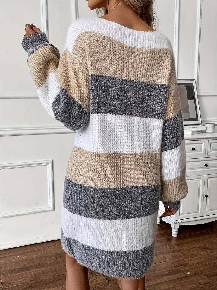 Dastina – Langærmet Strikket Kjolesweater