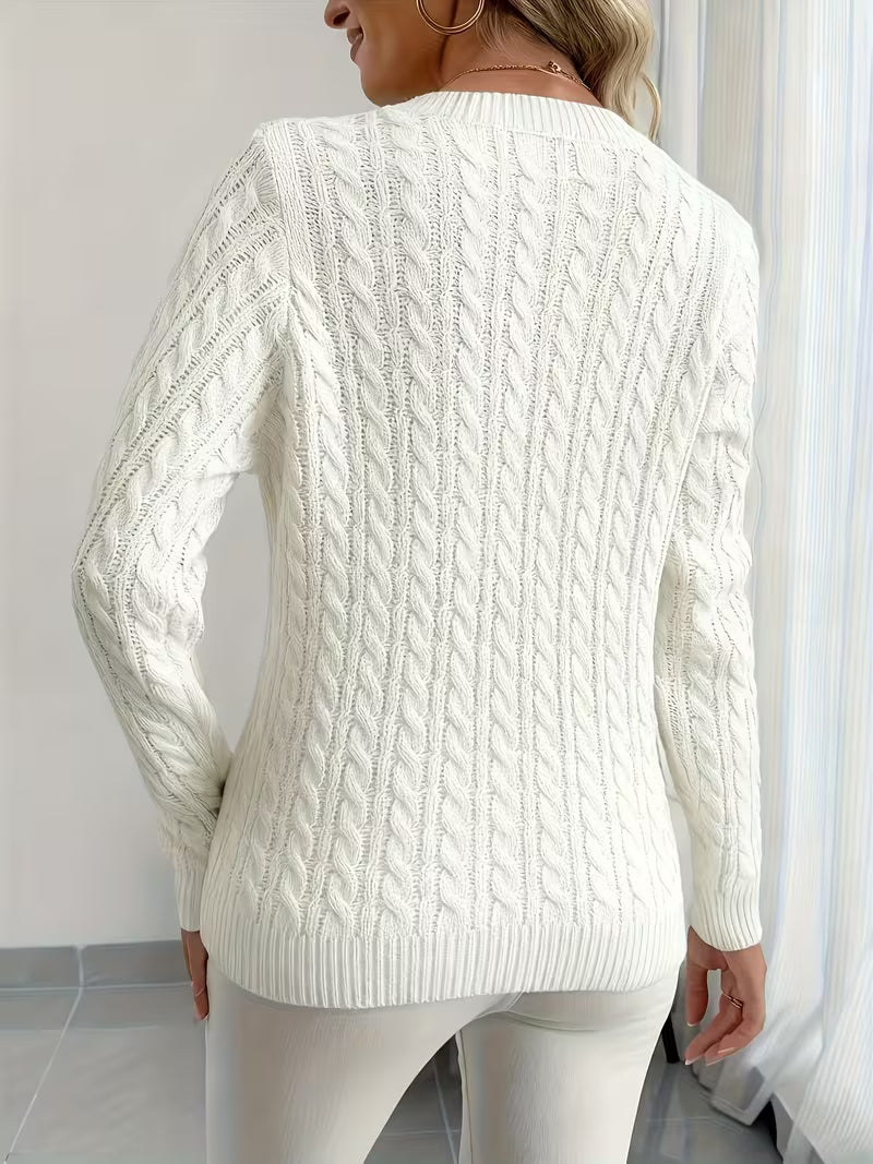 Lenea – Langærmet Sweater I Kabelstrik