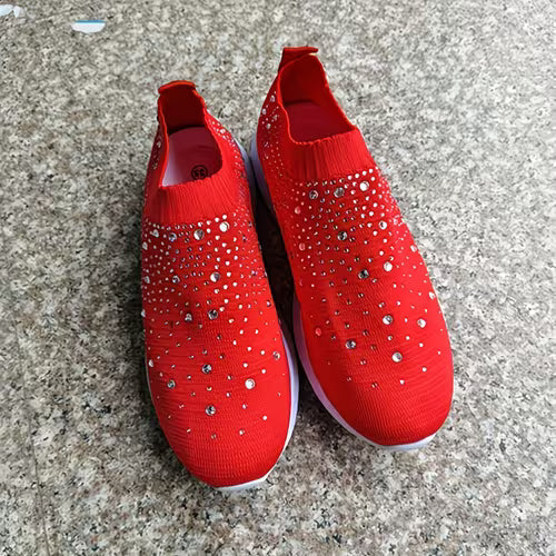 Elizaa - Behagelig Sneaker Med Strasssten
