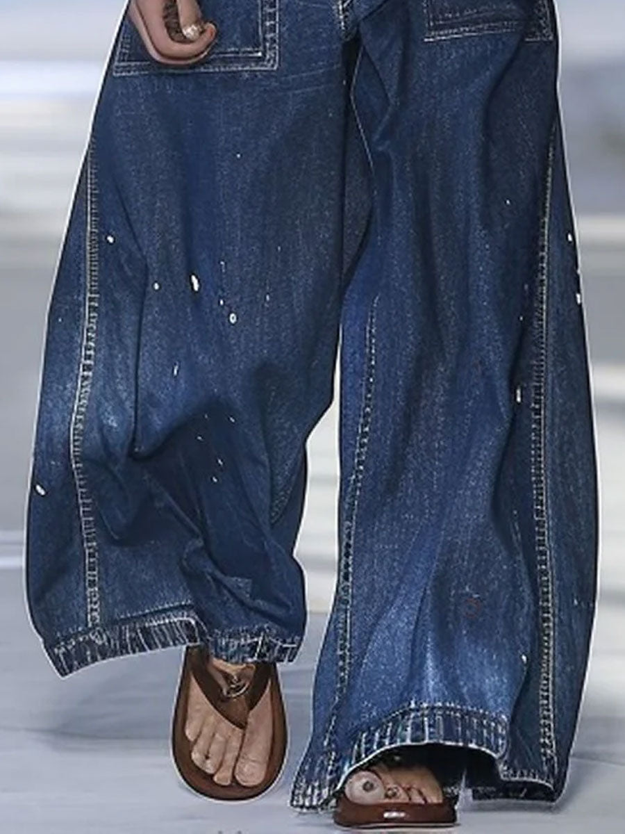 Azize – Løstsiddende Denimjeans Med Flere Lommer