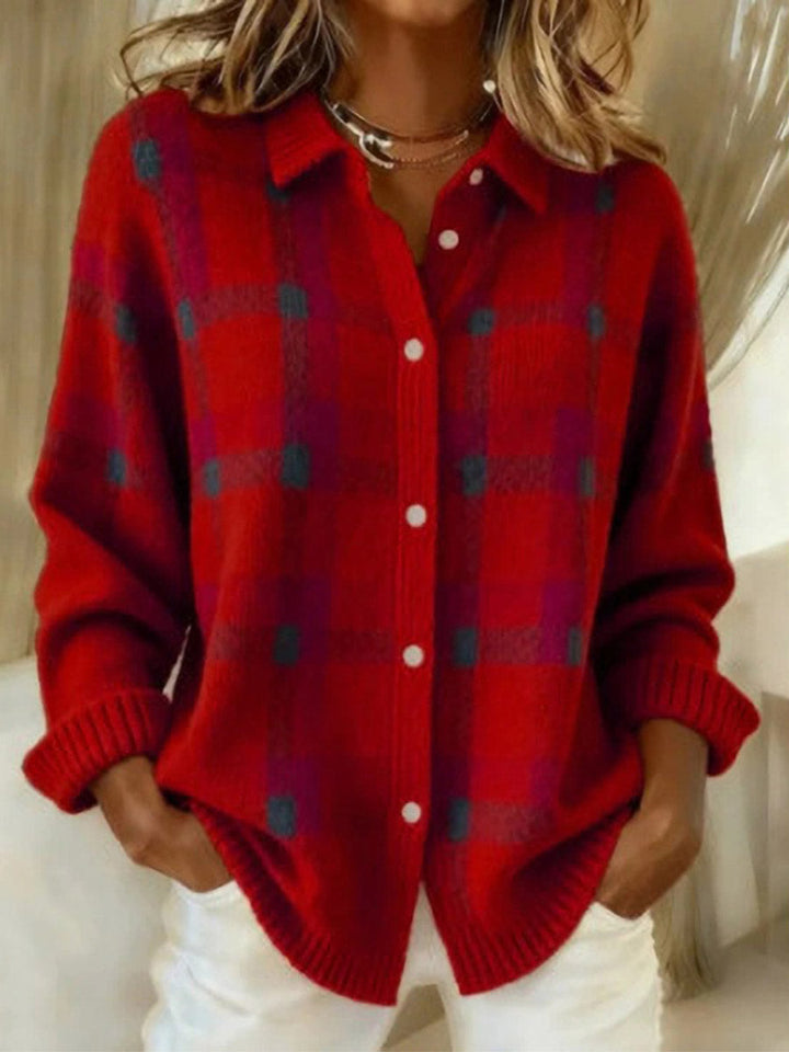 Ratri – Strikket Cardigan Med Knapper I Ternet Mønster