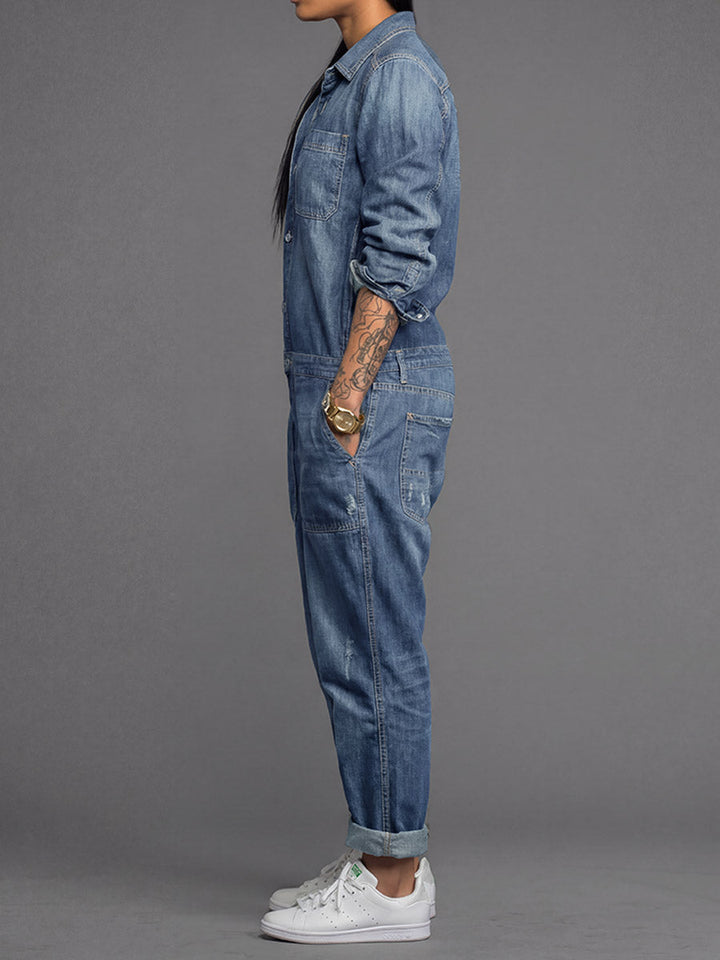 Ravina – Jumpsuit Med Knapper Foran