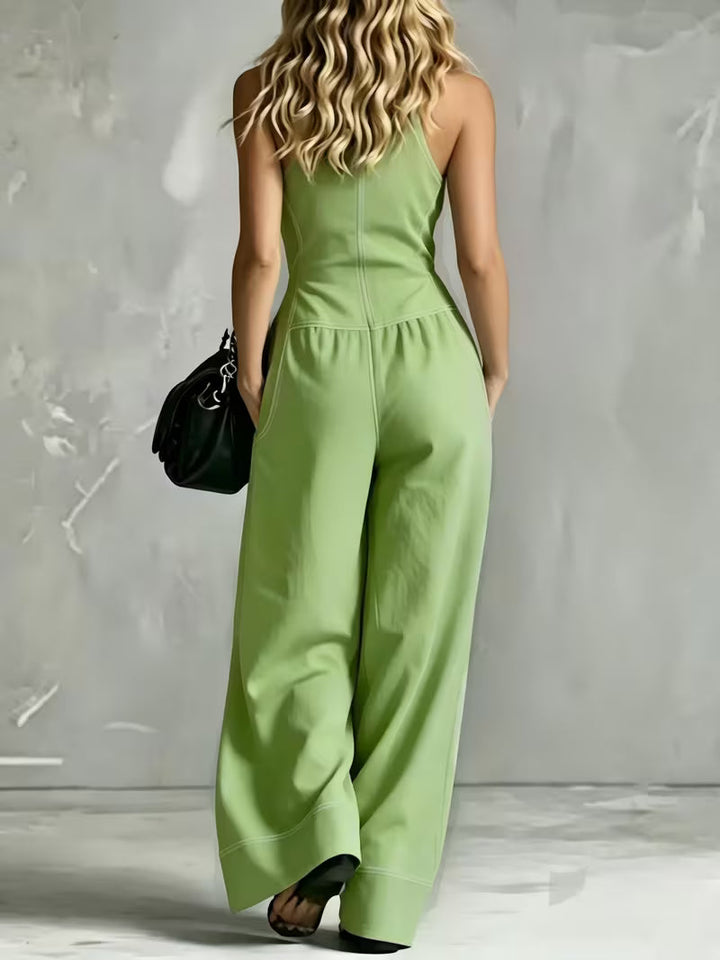 Bryana – Jumpsuit i Patchwork Med Striber