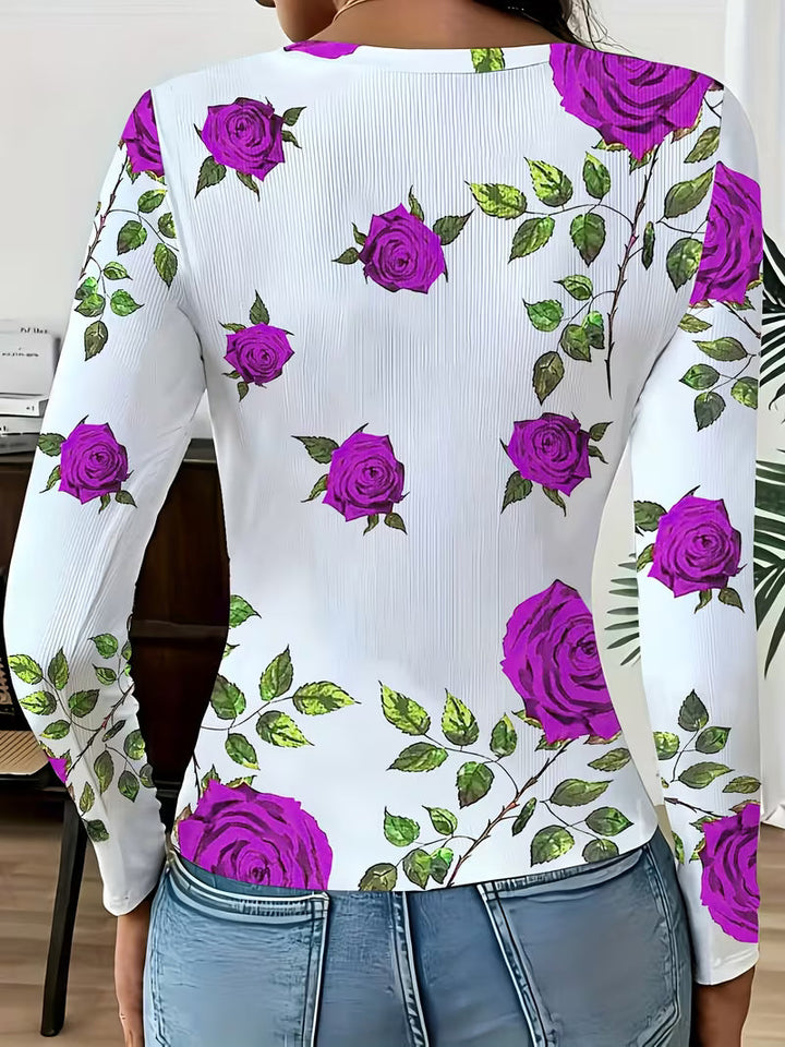 Rabiye – Bluse Med Firkantet Halsudskæring Og Blomsterprint