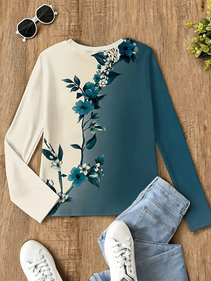 Vanina - Skjorte Med Lange Ærmer Og Blomster Udskriv