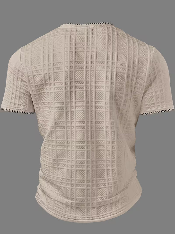 Layton – Henley-T-shirt med korte ærmer og struktureret overflade