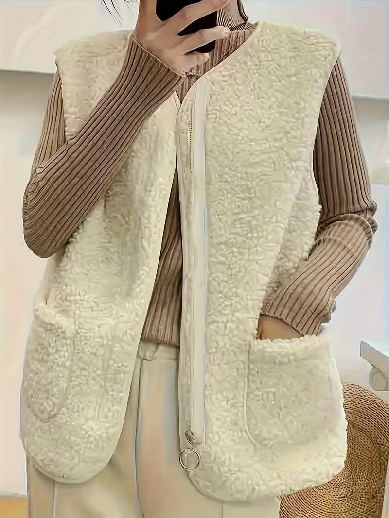 Miona – Blød Fleece Vest Med Lommer