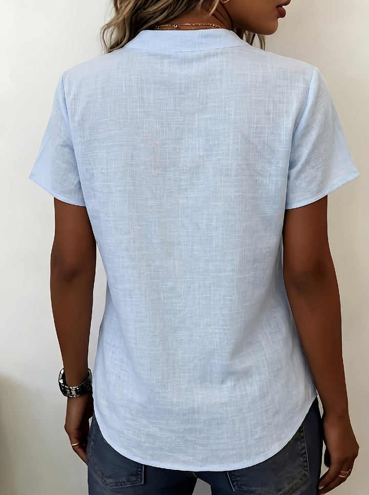 Salish – Bluse Med Korte Ærmer Og Knapper