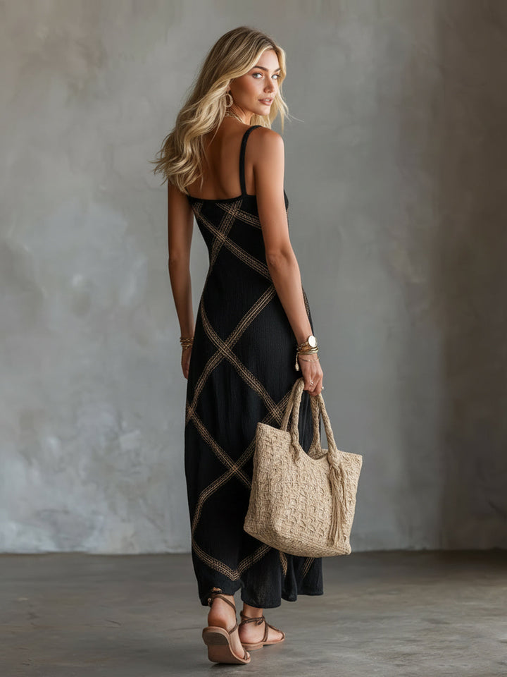 Nijila – ærmeløs Maxi-Kjole i Boho-Stil