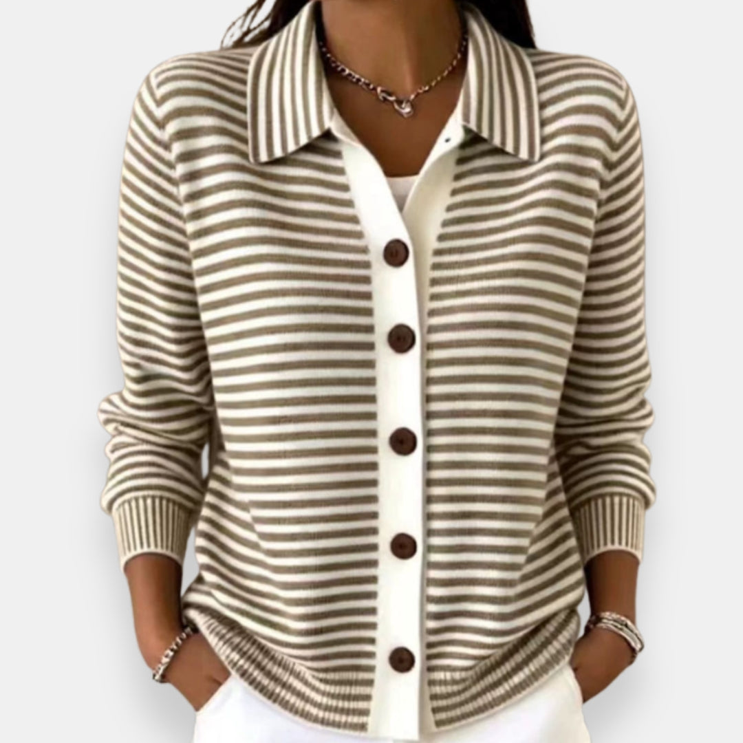 Kerana - Stribet Cardigan Med Knapper