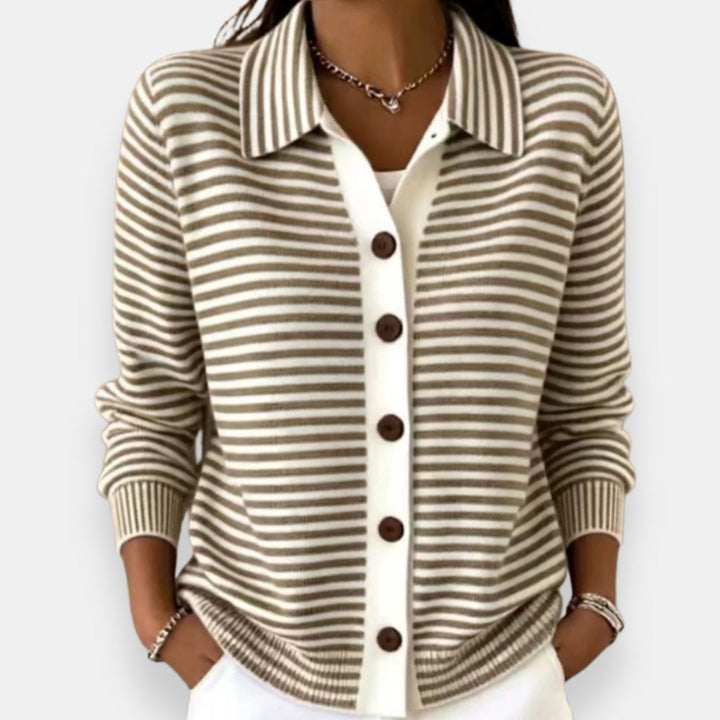 Kerana - Stribet Cardigan Med Knapper