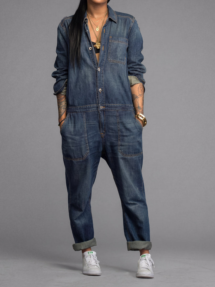 Ravina – Jumpsuit Med Knapper Foran