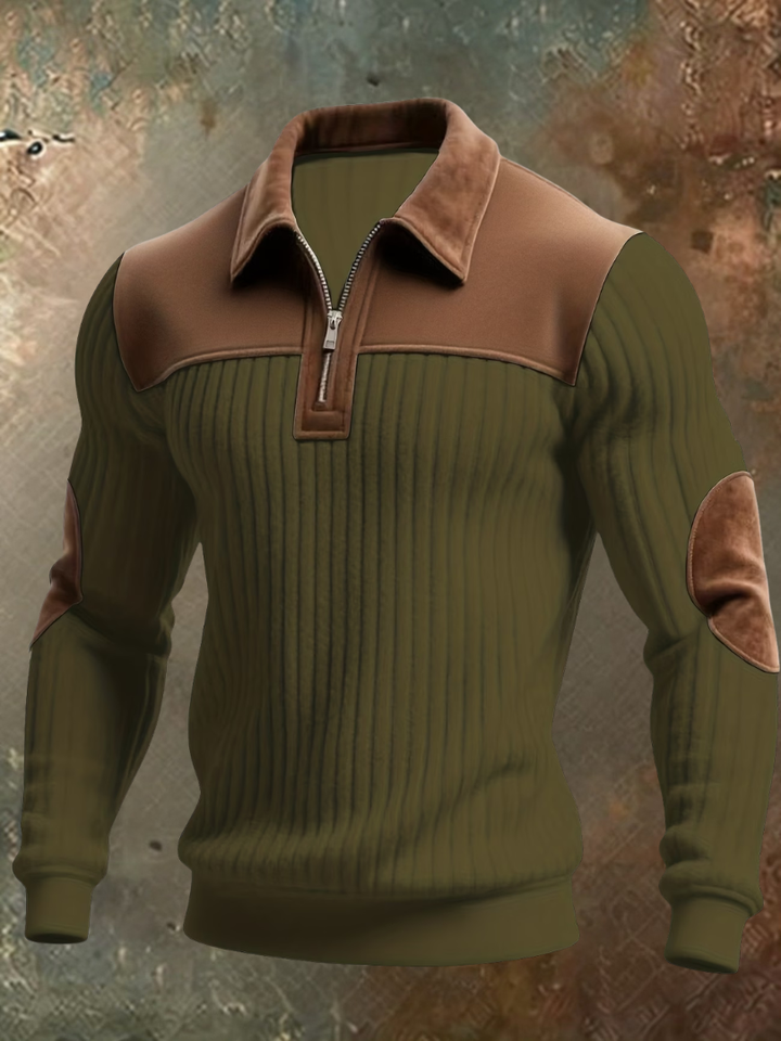Jirid – Sweater Med Kvartlængde Lynlås Og Kontrastpaneler