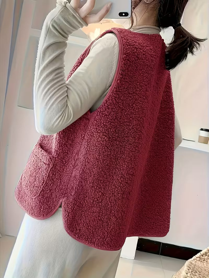 Miona – Blød Fleece Vest Med Lommer