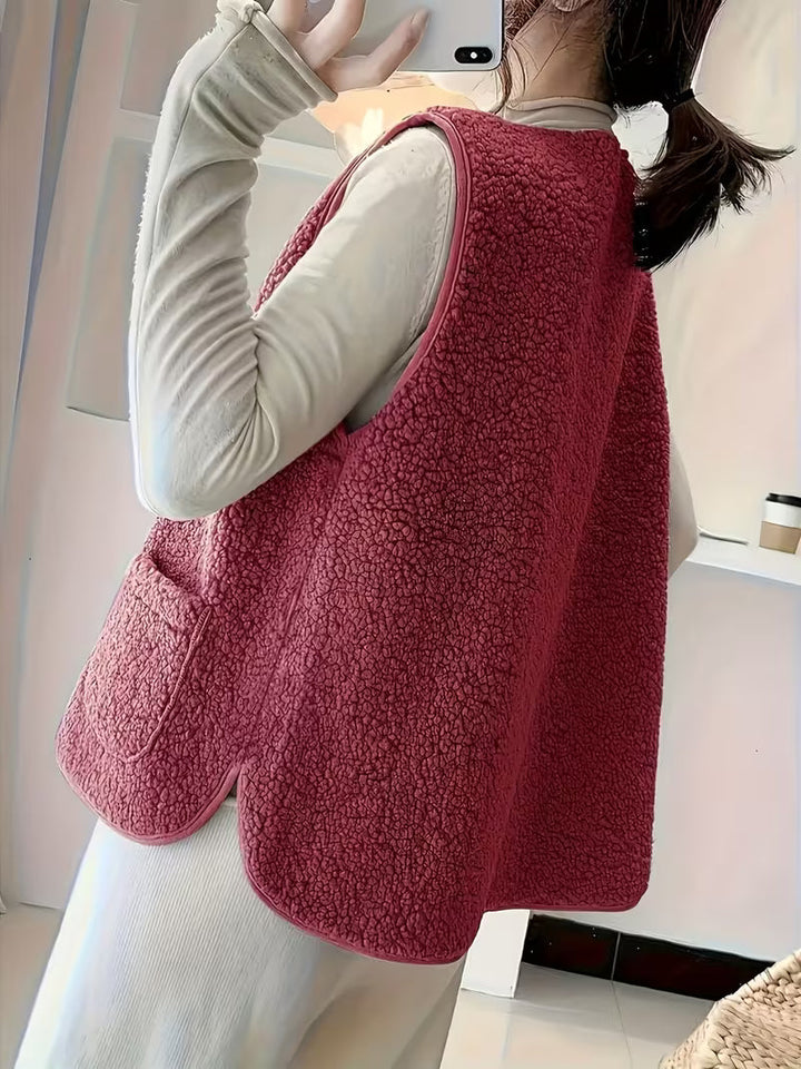 Miona – Blød Fleece Vest Med Lommer