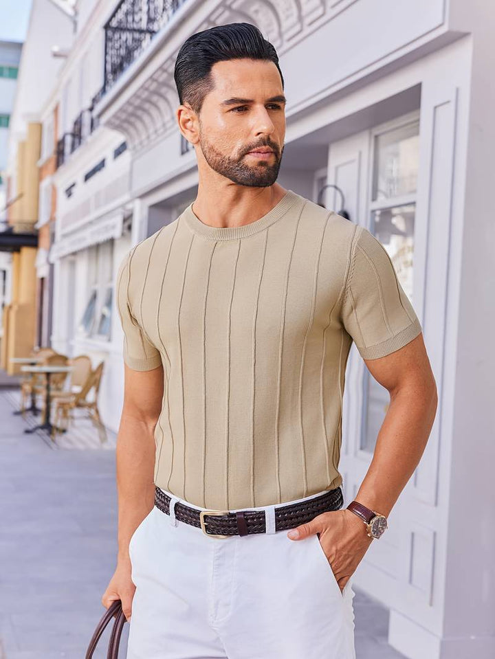 Sang - Sommer-t-shirt Med Rund Hals I Strik