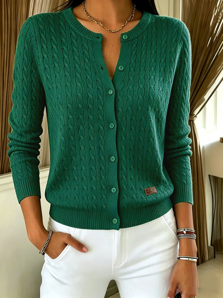 Kitija – Cardigan I Kabelstrik Med Knapper