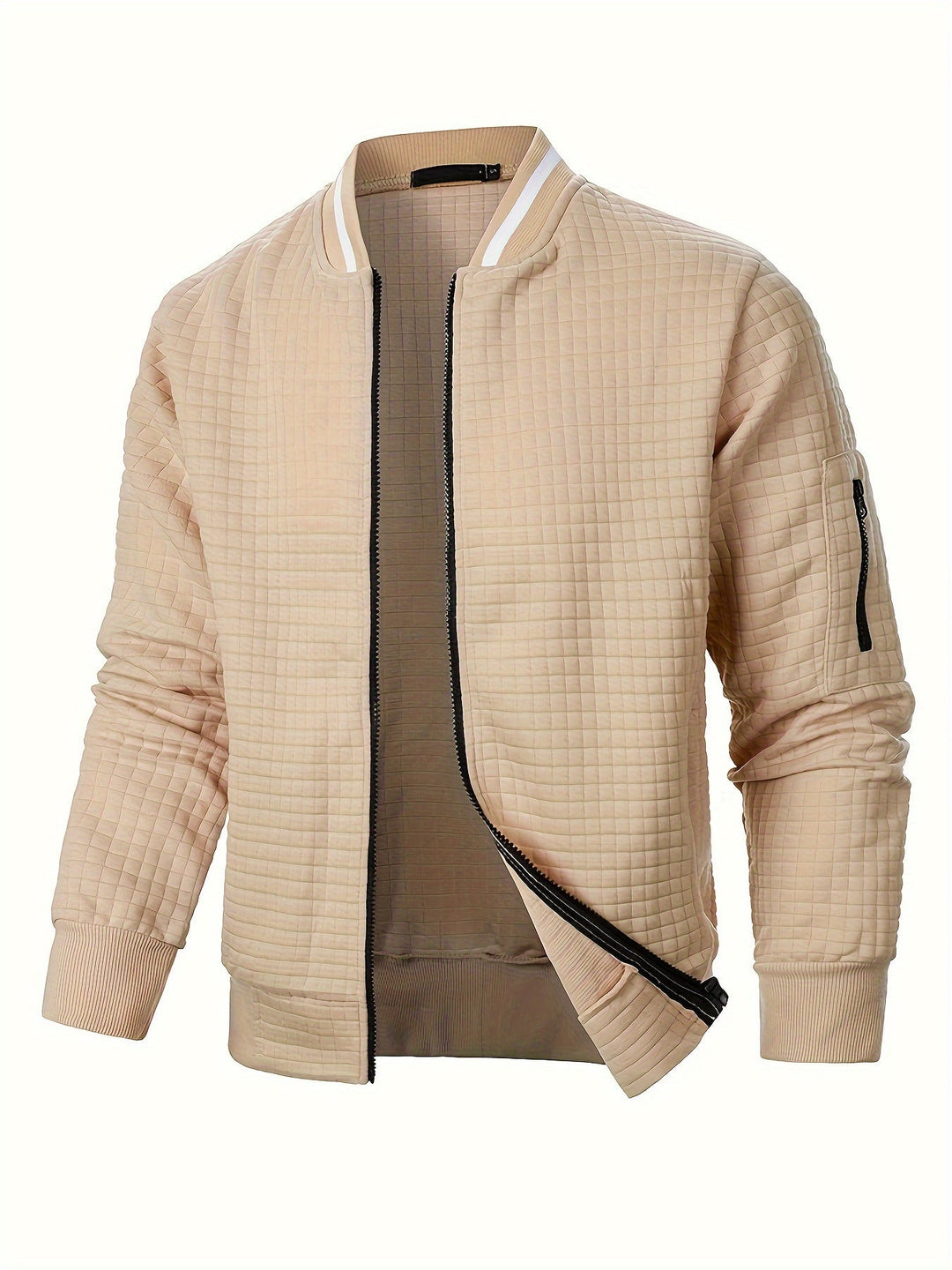 Benjie - Zipper Stand-Up Collar Cardigan Jacket