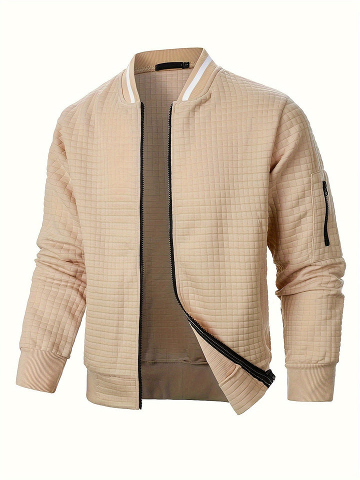 Benjie - Zipper Stand-Up Collar Cardigan Jacket